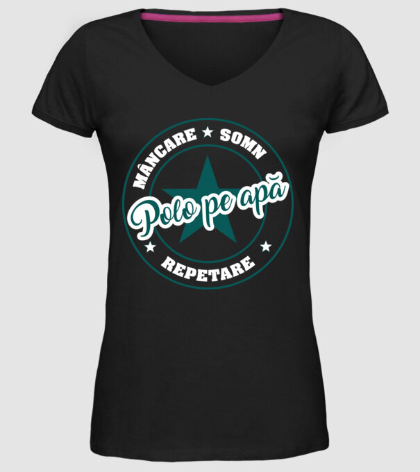 mâncare somn repetare POLO PE APĂ model negru pe tricou
