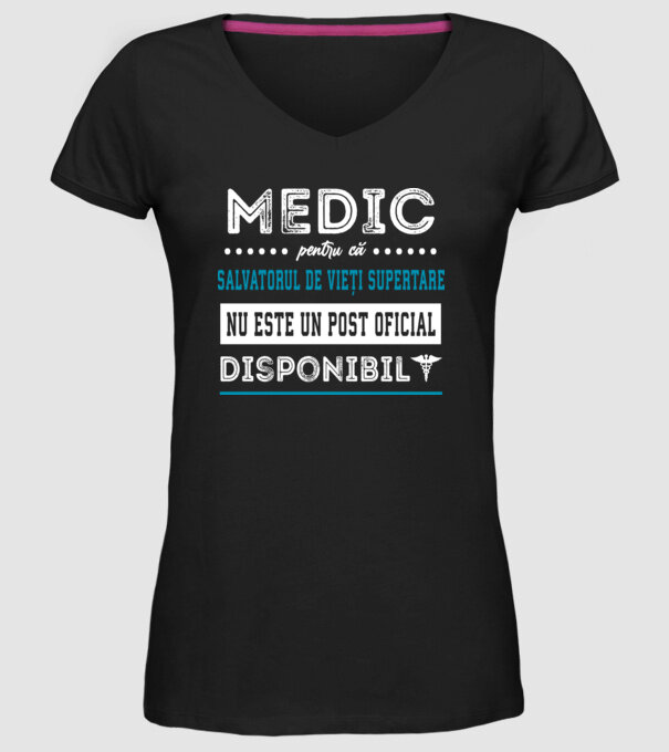 MEDIC: pentru că salvatorul de vieți supertare nu este un post oficial disponibil model negru pe tricou
