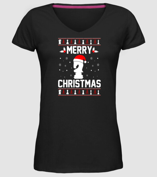 merry chessmass 3 model negru pe tricou