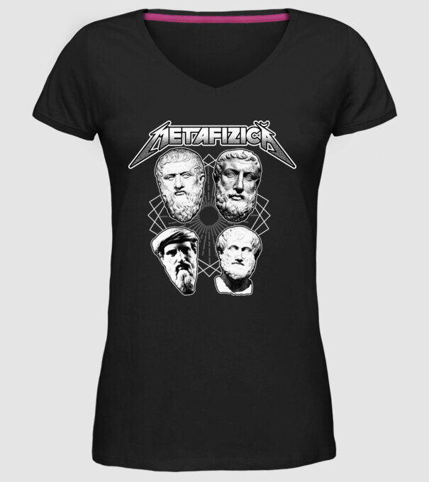 metafizică model negru pe tricou