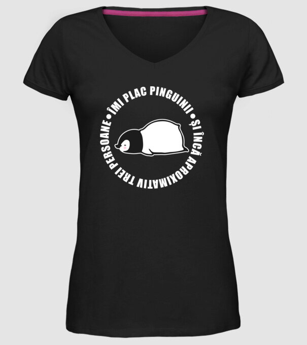 Îmi plac pinguinii - și încă aproximativ trei persoane model negru pe tricou