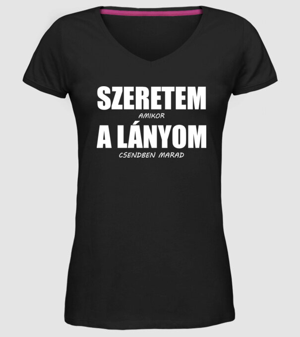 mi place când fiica mea stă liniștită model negru pe tricou