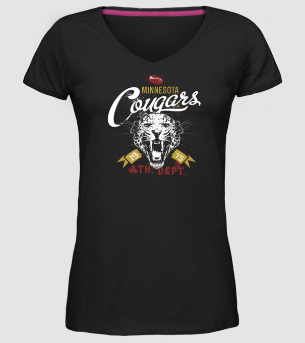 Minesota Cougars model negru pe tricou