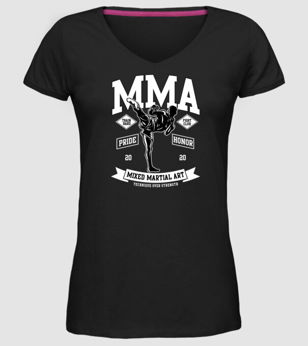 MMA model negru pe tricou