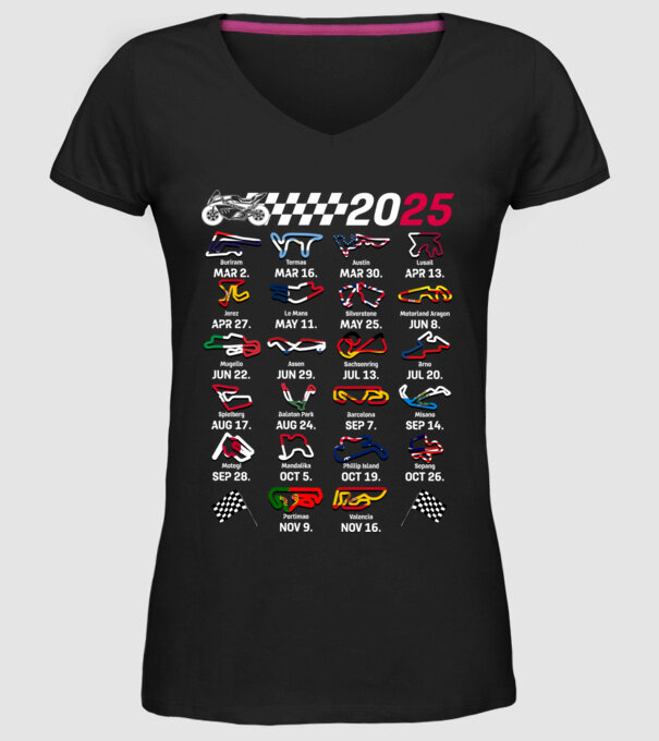 MOTOGP 25 CALENDAR Negru model negru pe tricou