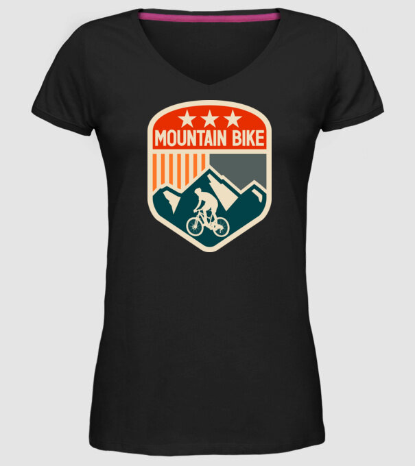 Mountain Bike model negru pe tricou