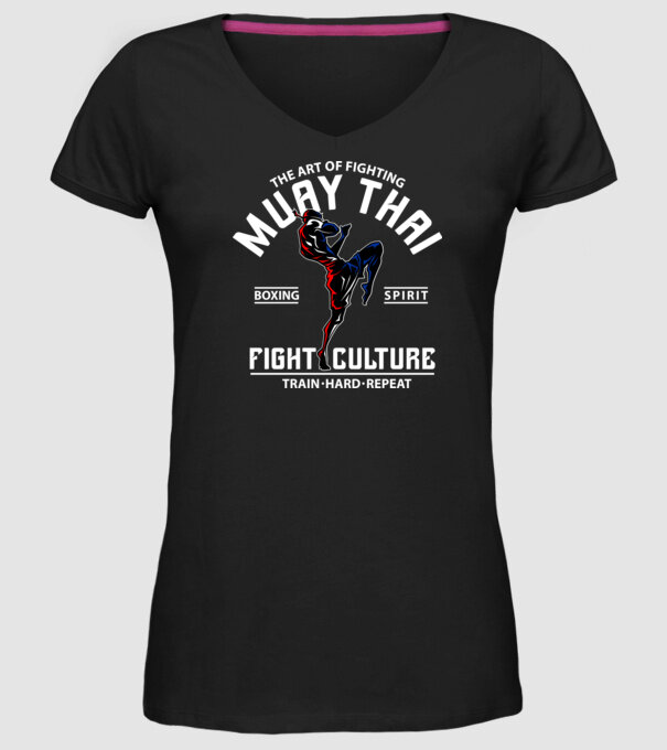 Muay Thai model negru pe tricou