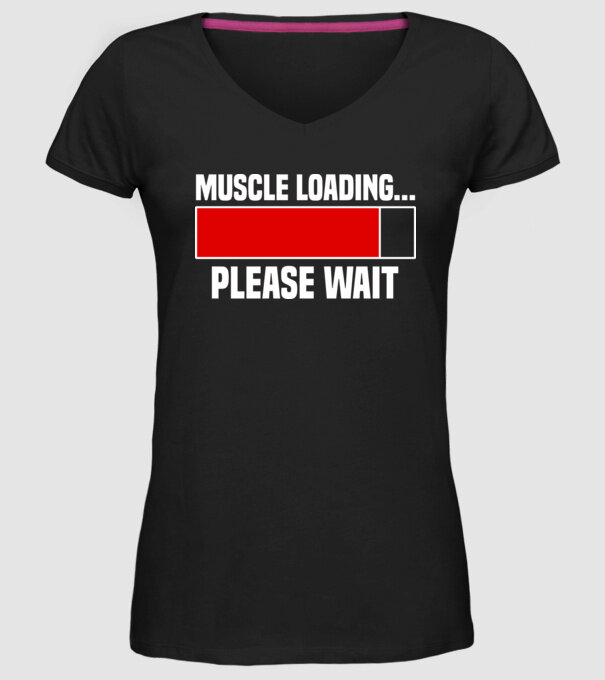 Muscle loading model negru pe tricou