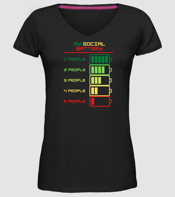 My social battery model negru pe tricou