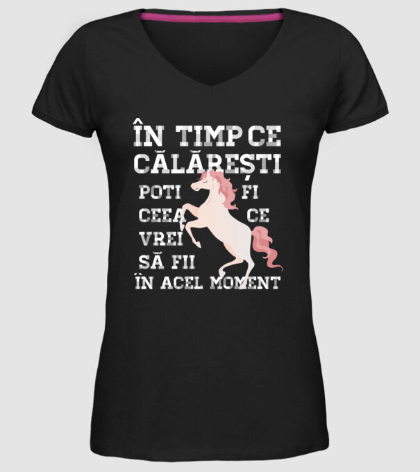 în timp ce călărești poți fi ceea ce vrei să fii - în acel moment model negru pe tricou