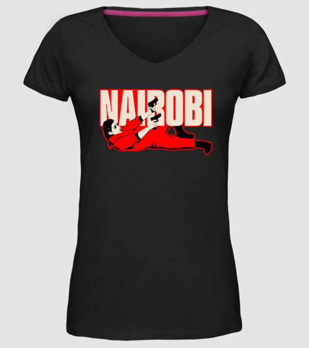 nairobi la casa de papel model negru pe tricou