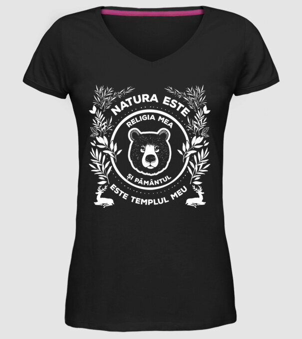 Natura este religia mea și pământul este templul meu model negru pe tricou