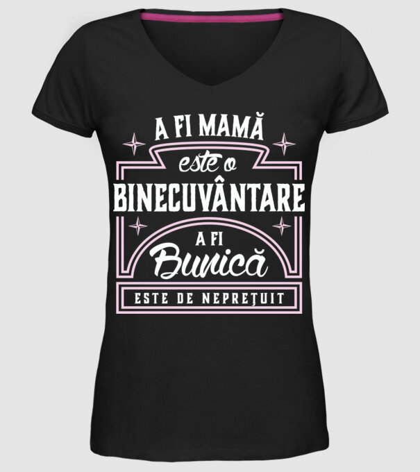 Neprețuit bunica model negru pe tricou