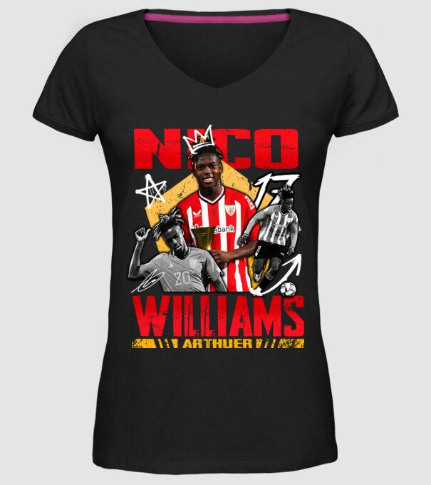 Nico Williams tribute model negru pe tricou