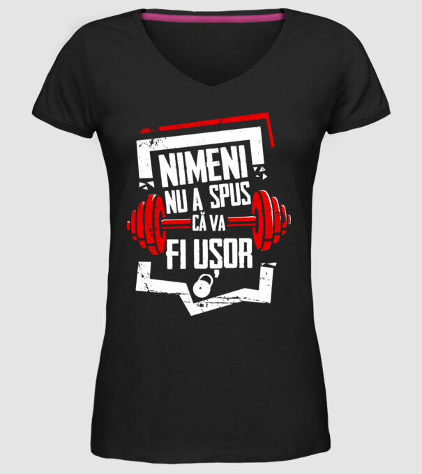 nimeni nu a spus că va fi ușor model negru pe tricou