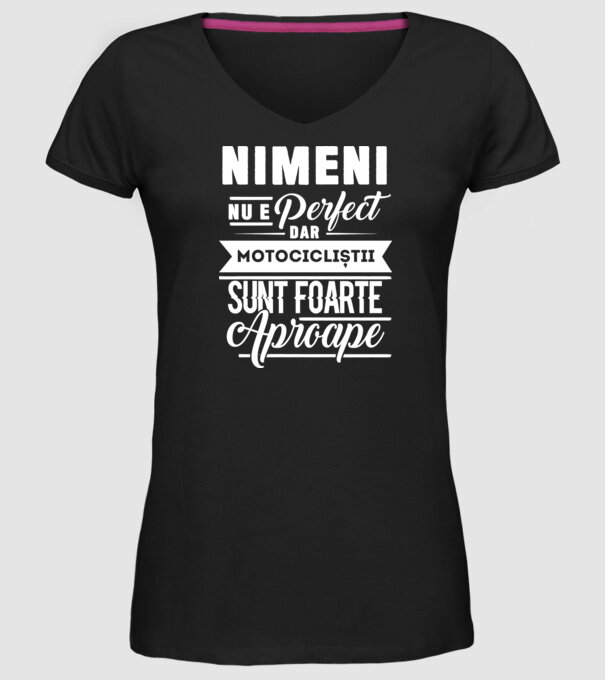 Nimeni nu e perfect, dar motocicliștii sunt foarte aproape model negru pe tricou
