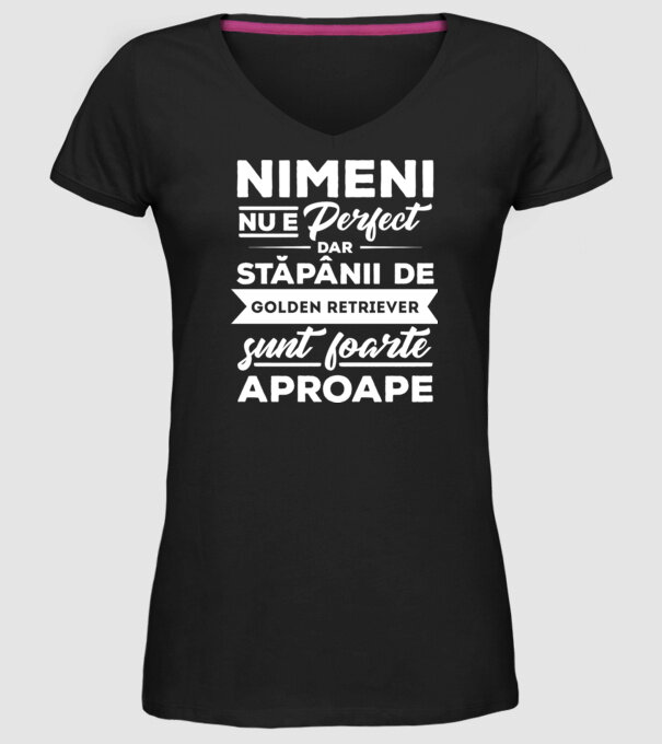 nimeni nu e perfect, dar stăpânii de goldern retriever sunt foarte aproape model negru pe tricou