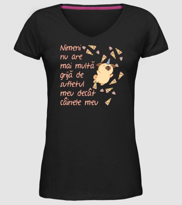 Nimic nu are mai multă grijă de sufletul meu decât câinele meu model negru pe tricou