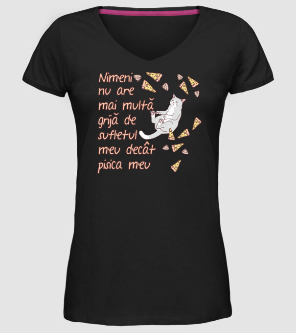 Nimic nu are mai multă grijă de sufletul meu decât pisica mea model negru pe tricou