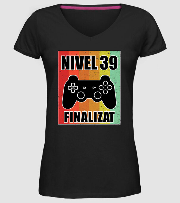 Nivel 39 finalizat model negru pe tricou