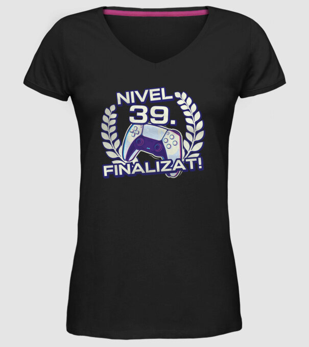 Nivel 39 finalizat! model negru pe tricou