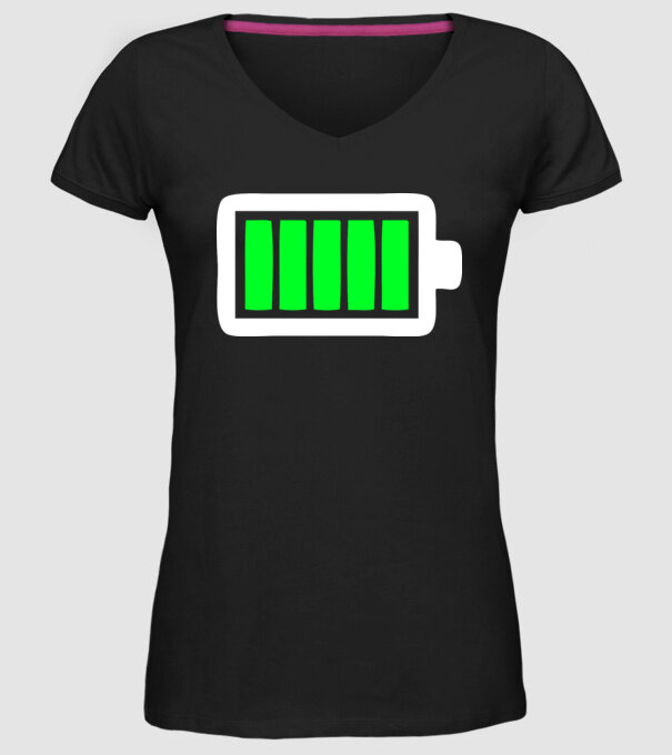 Nivel baterie complet model negru pe tricou
