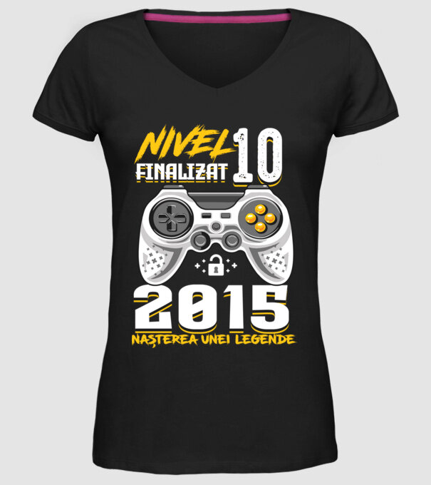 Nivel Finalizat 10 model negru pe tricou