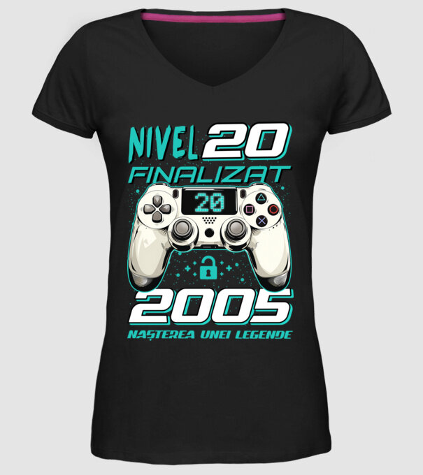 Nivel finalizat 20 2005 model negru pe tricou