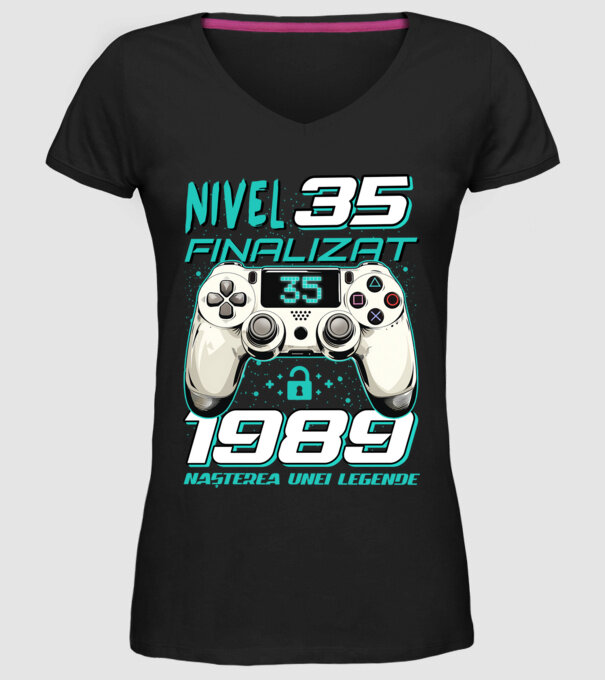Nivel finalizat 35 1990 model negru pe tricou