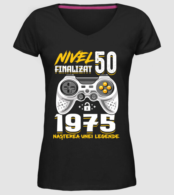 Nivel Finalizat 50 model negru pe tricou
