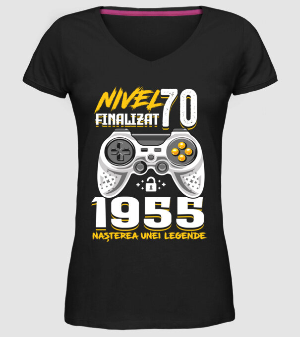 Nivel Finalizat 70 model negru pe tricou