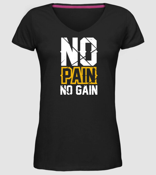 No Pain No Gain model negru pe tricou
