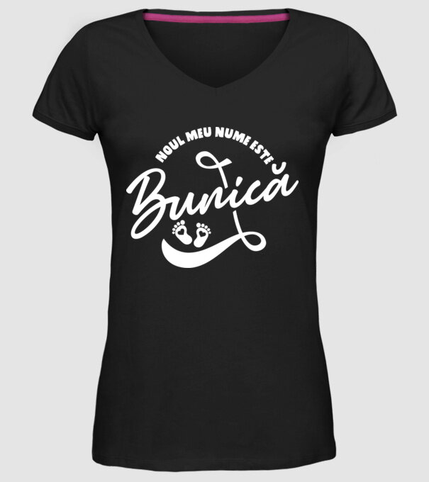 Noul meu nume este Bunică model negru pe tricou