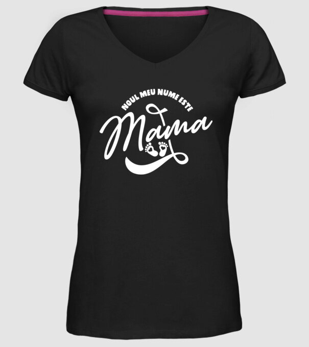 Noul meu nume este Mama model negru pe tricou