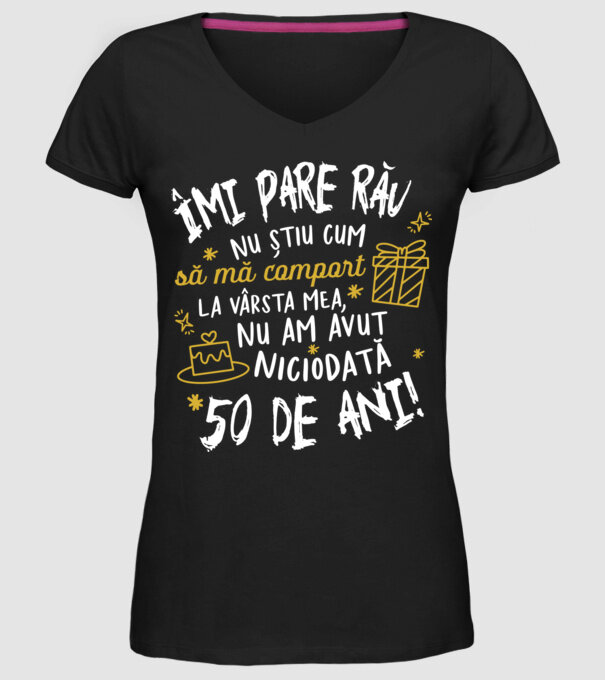 Nu am avut niciodată 50 de ani model negru pe tricou