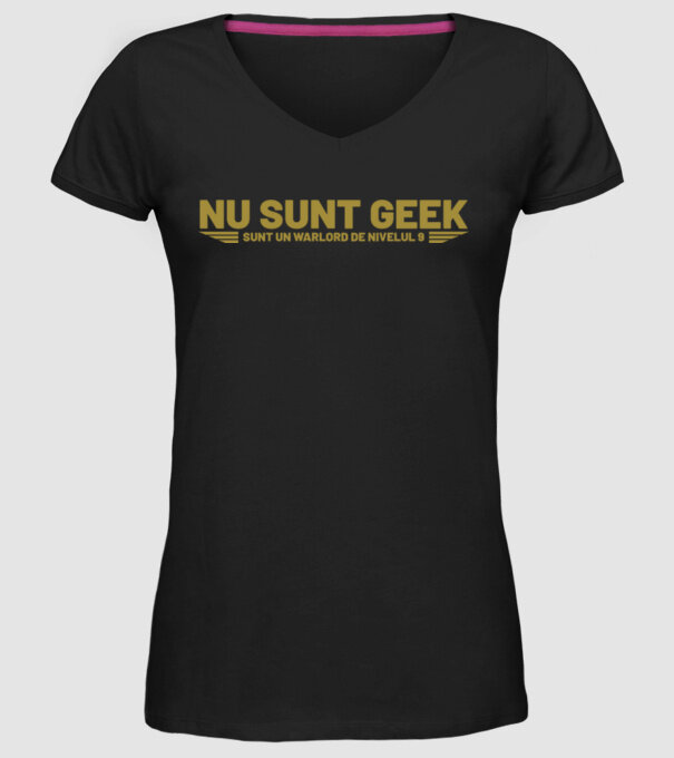nu sunt geek, sunt un warlord de nivelul 9 model negru pe tricou
