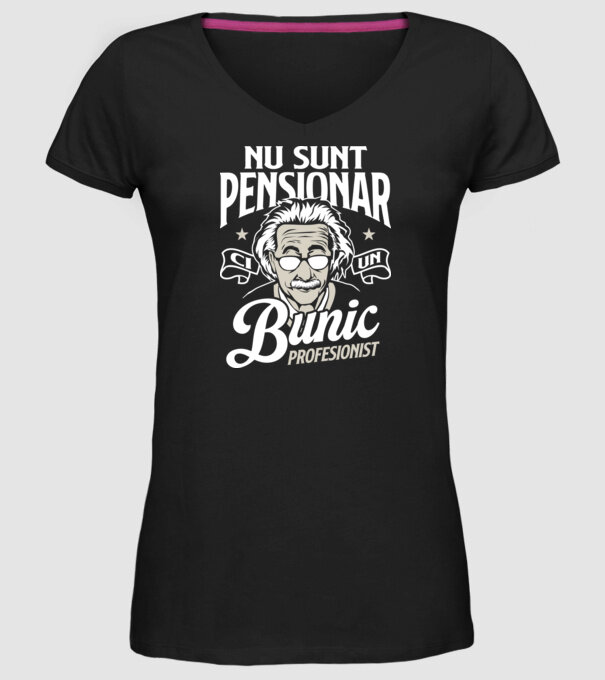 Nu sunt pensionar, ci un bunic profesionist model negru pe tricou