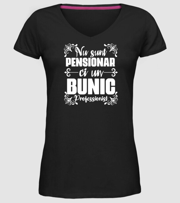 Nu sunt_pensionar, ci un bunic profesionist model negru pe tricou