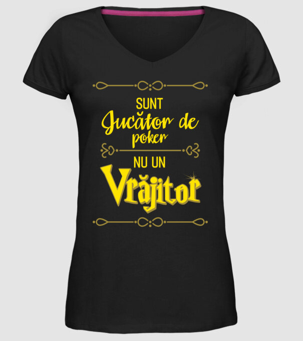 sunt jucător de poker, nu un vrăjitor model negru pe tricou