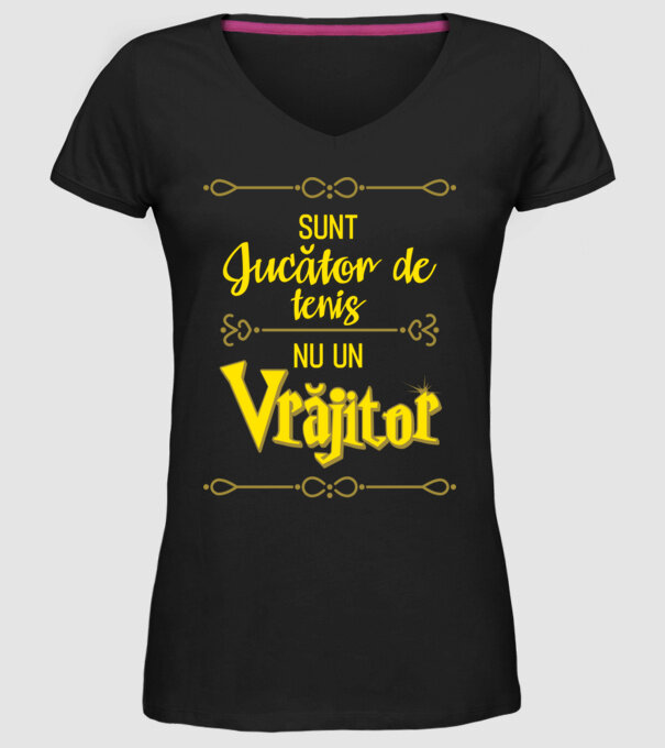 sunt jucător de tenis, nu un vrăjitor model negru pe tricou