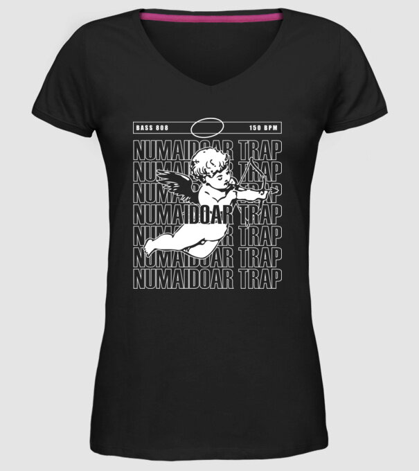 numaidoar trap model negru pe tricou