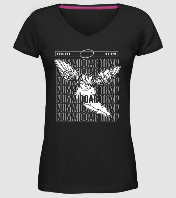 numaidoar trap model negru pe tricou
