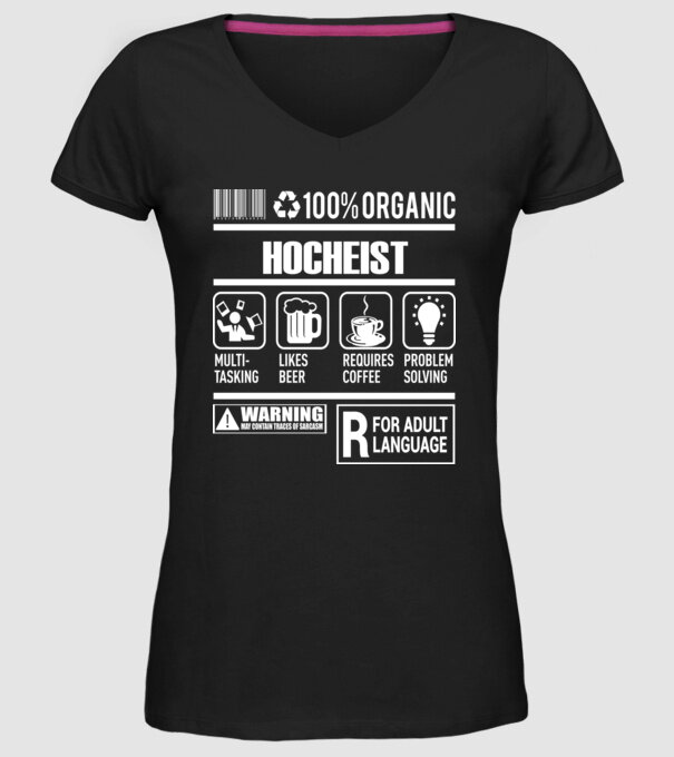 HOCHEIST model negru pe tricou