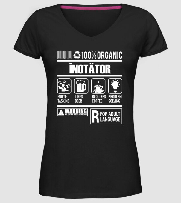 ÎNOTĂTOR model negru pe tricou