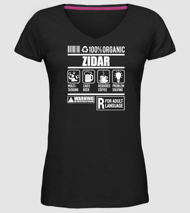 Organic zidar model negru pe tricou