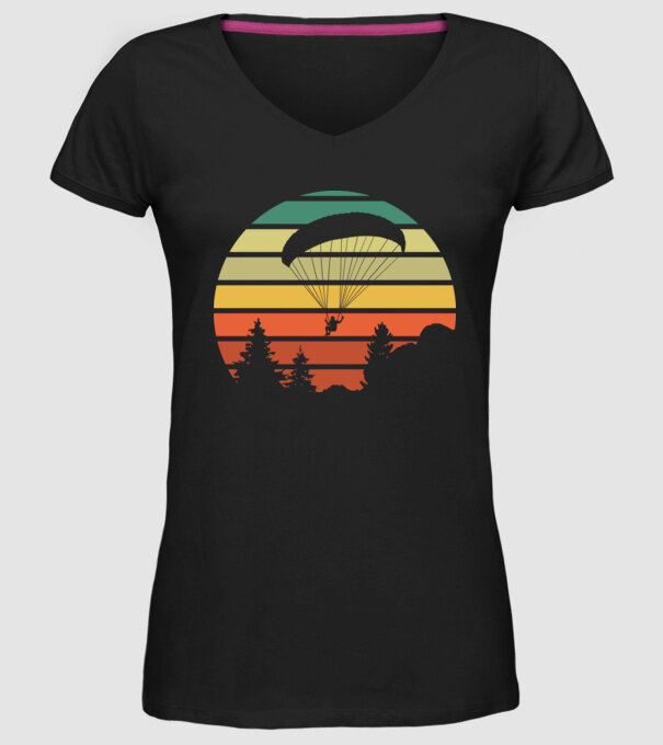 paraglide model negru pe tricou
