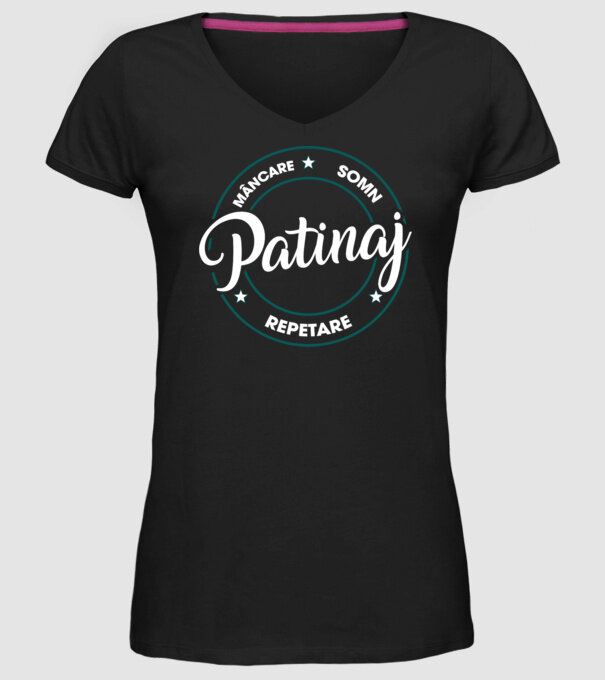 patinaj model negru pe tricou