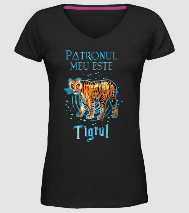 Patronul meu este TIGRUL model negru pe tricou
