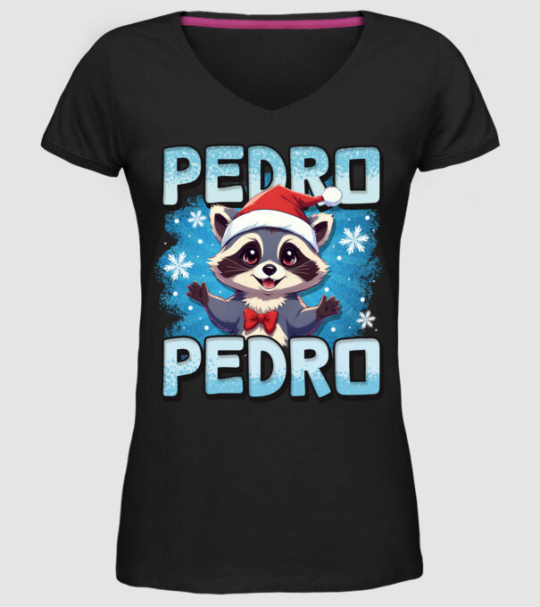 Pedro pedro retro xmas model negru pe tricou