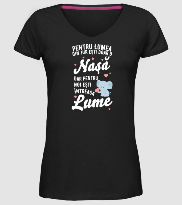 Pentru lumea din jur ești doar o nașă, dar pentru noi ești întreaga lume model negru pe tricou